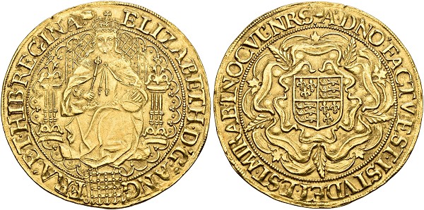 Elizabeth I. 1558-1603. Fine Sovereign n. d. (1592-1595), Tower Mint.