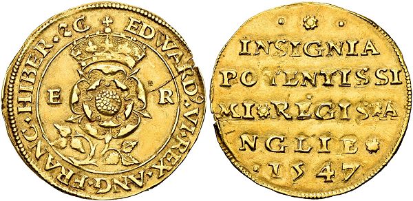 Edward VI. 1547-1553. Pattern Half-Sovereign, Crown or Coronation Medal 1547.