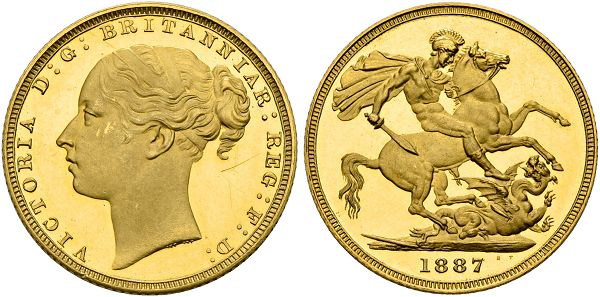 Victoria, 1837-1901. Proof Sovereign 1887, London.
