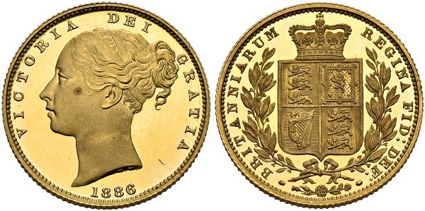 Victoria, 1837-1901. Proof Sovereign 1886, London.