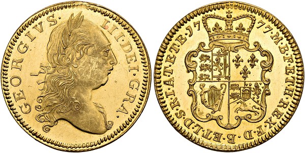 George III. 1760-1820. Pattern 2 Guineas 1777, London. 