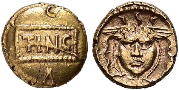 Southern Region. Regini and Atrebates / Tincomarus, 25 BC-AD 10. Gold 1/4 Stater.