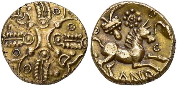 North Thames Region. Catuvellauni / Andoco, 20-1 BC. Gold Stater.