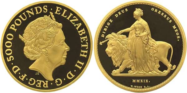 Elizabeth II. 1952-2022. Proof 5000 Pounds 2019, Royal Mint Llantrisant. 